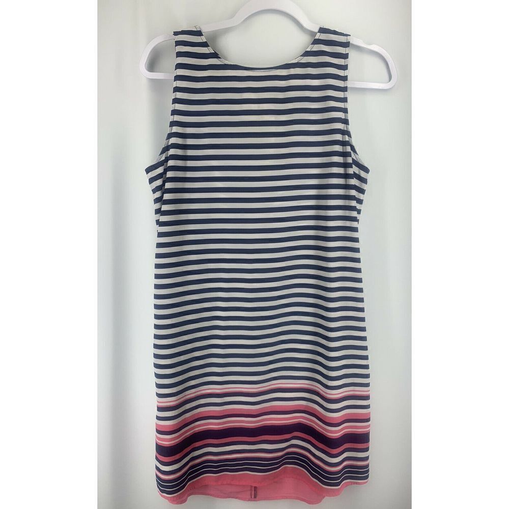 Carlson Blue White Pink Striped Mini Dress Size S - Picture 2 of 6